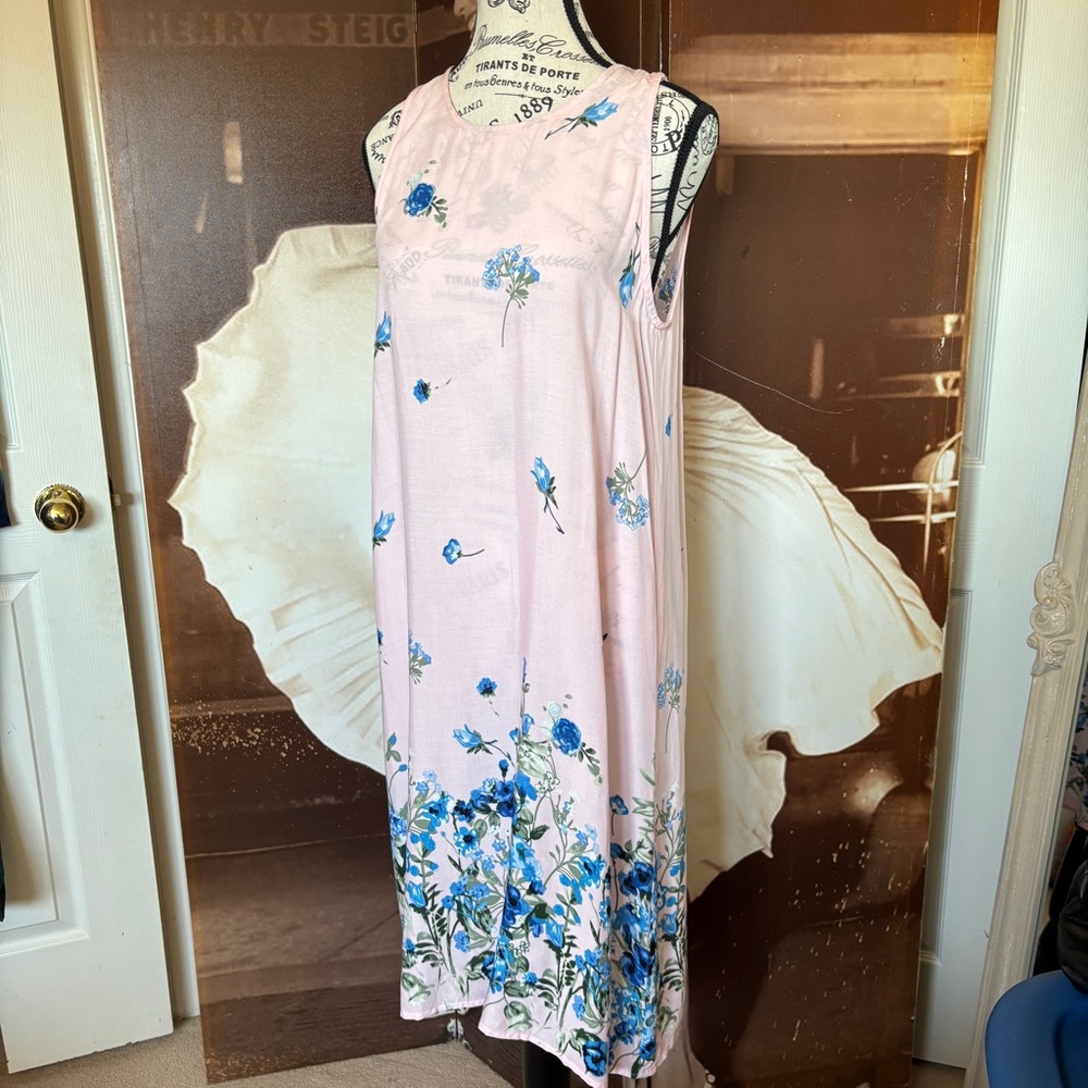 Papa dress made in Vancouver Pink Sundress Floral Pattern Swim Beach Coverup